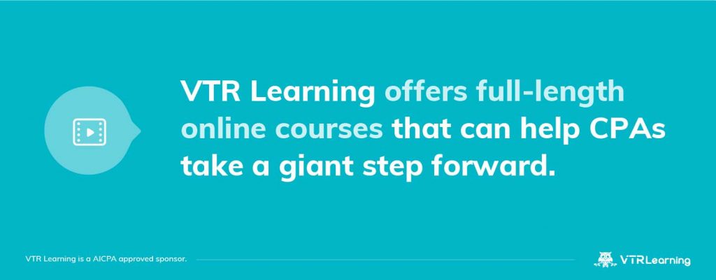 Quote about VTR Learning's online CPE courses and how they help CPAs