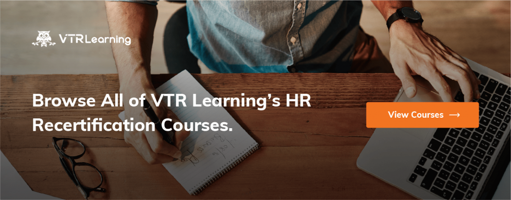 Man taking notes and typing on laptop, overlaid with call to action text