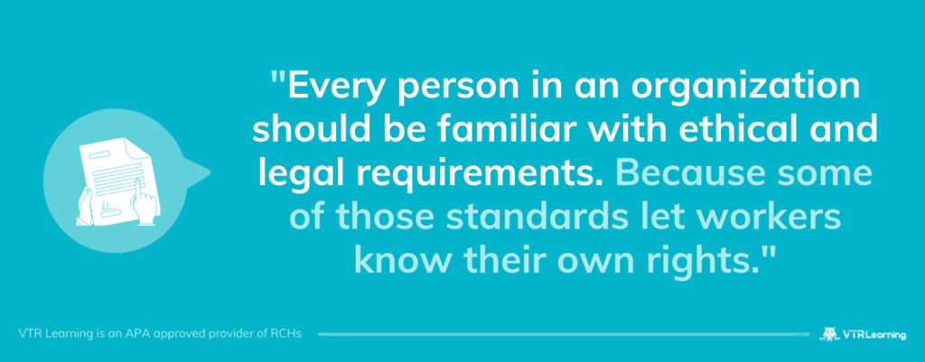 Blue-tone image with quote about legal requirements and organizations.