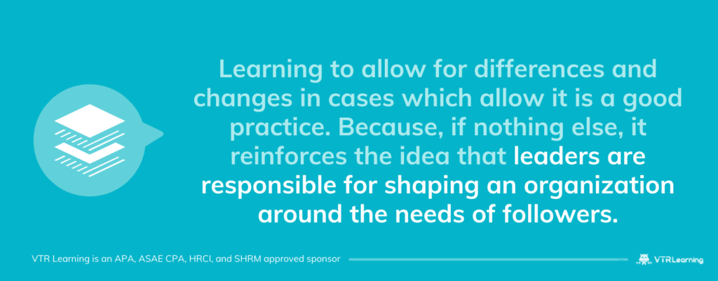 Quote about how one of the best qualities of a good leader is learning to be flexible